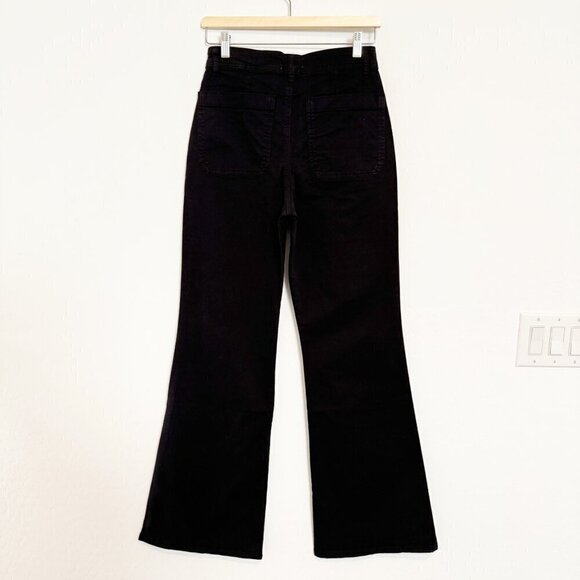 Marine Layer Bridget Flare Wide Leg Twill Pants Faded Black Stretch Plus Size 14 - Picture 11 of 12